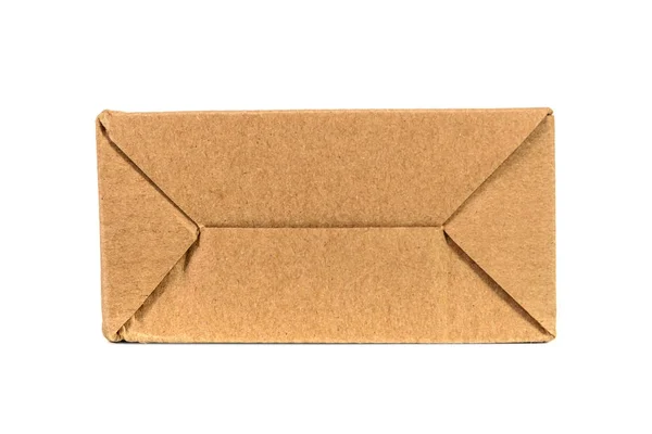 Bandeja marrón o paquete de papel marrón o caja de cartón aislado en w —  Fotos de Stock