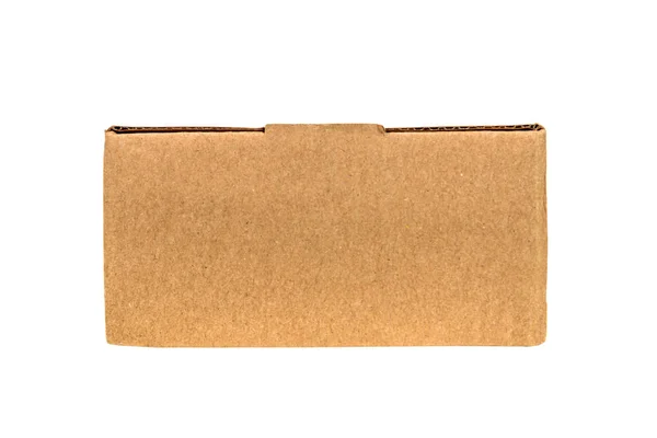 Brown tray or brown paper package or cardboard box isolated on w — Stock Photo, Image
