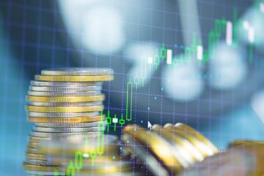 Madeni para ile financia çalar saat ile yığını çift pozlama