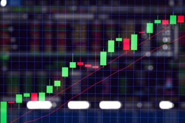 Mum çubuk grafik grafik boğa noktası gösterilen gösterge ile veya