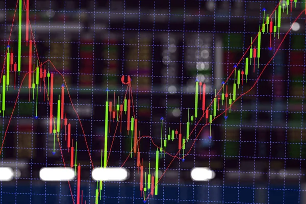 Candle stick graph chart with indicator showing bullish point or