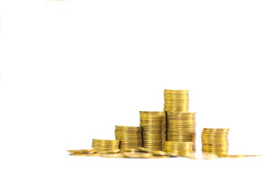 Sikkeler, altın bir g düzenlenmiş yığınları artan sütunlar