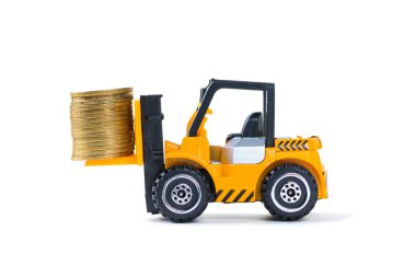 Mini forklift kamyon yığın sikke altın sikke adımlardan ile yükleme, 