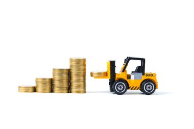 Mini forklift kamyon yığın sikke altın sikke adımlardan ile yükleme, 