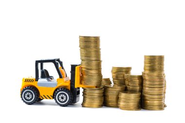 Mini forklift kamyon yığın sikke altın sikke adımlardan ile yükleme, 