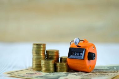 Taksitli sayaç veya sayma makinesidir 0000 numarası, sikke ve yasağı