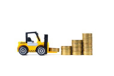 Mini forklift kamyon yığın sikke altın sikke adımlardan ile yükleme, 