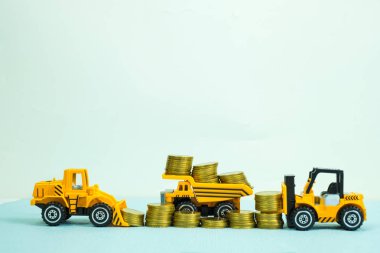 Mini forklift buldozer kamyon ve yol silindiri makine yığın ile 