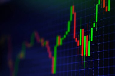 Mum çubuk grafik grafik boğa noktası gösterilen gösterge ile veya