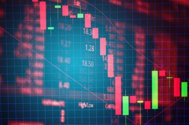 Mum çubuk grafik grafik boğa noktası gösterilen gösterge ile veya