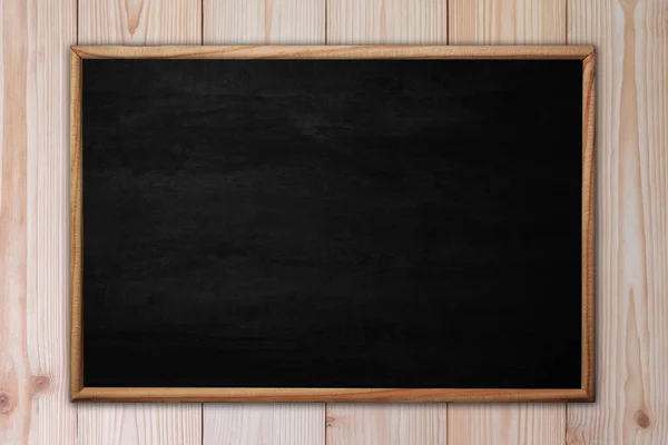 Αφηρημένη μαυροπίνακα ή chalkboard με πλαίσιο σε ξύλινα backgroun — Φωτογραφία Αρχείου