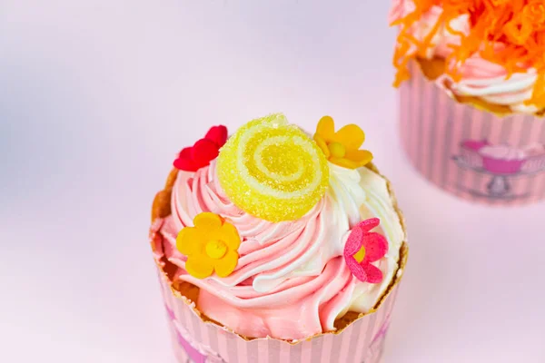 Läcker Cupcake Rad För Alla Hjärtans Dag Födelsedag Och Speciell — Stockfoto