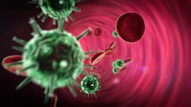 Coronavirus i blodet — Stockvideo