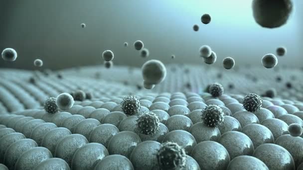 Коронавирус атакует клетки — стоковое видео