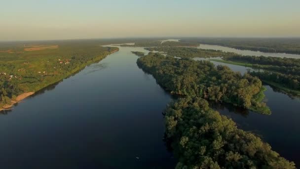 Aerial View Rivers Islands Sunset Aerial View River Sunset River — Stock Video