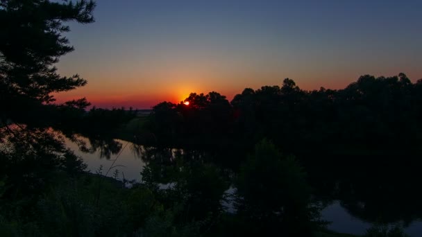 Проміжок Часу Сходу Сонця Над Річкою Timelapse Краєвид Схід Сонця — стокове відео