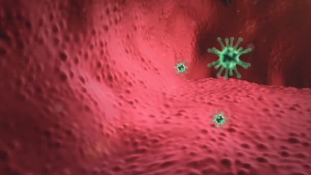 Coronavirus Dentro Corpo Humano Fundo Vídeo Médico Vírus Corpo Humano — Vídeo de Stock