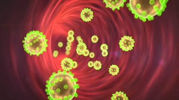 Coronavirus Blut Innerhalb Der Blutgefäße Hochwertige Darstellung Der Blutzellen Cholesterin — Stockvideo