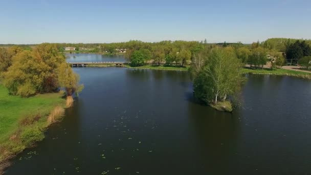 Hütte Auf Der Insel Luftaufnahme Des Hauses Auf Der Insel — Stockvideo