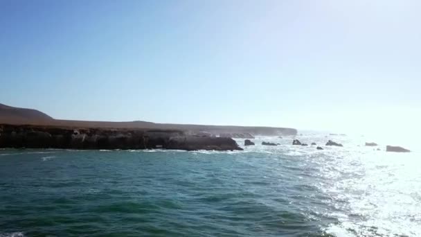 Widok Lotu Ptaka Skalistego Wybrzeża Oceanu Spokojnego Ocean Coast Montana — Wideo stockowe