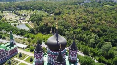 Feofania Panteleimon manastırının havadan görünümü, Kiev Panteleimon manastır, Kiev St Panteleimon Katedrali Havadan görünümü