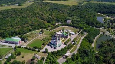 Feofania Panteleimon manastırının havadan görünümü, Kiev Panteleimon manastır, Kiev St Panteleimon Katedrali Havadan görünümü