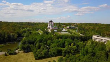 Feofania Panteleimon manastırının havadan görünümü, Kiev Panteleimon manastır, Kiev St Panteleimon Katedrali Havadan görünümü
