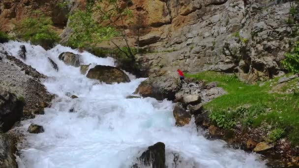 Cascate Del Parco Nazionale Aladaglar Cascata Nel Parco Nazionale Aladaglar — Video Stock