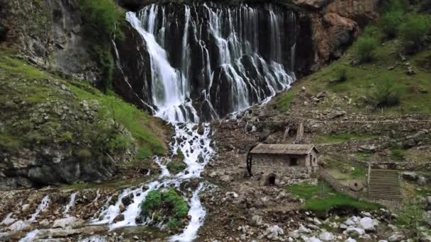 Vista Aerea Delle Cascate Del Parco Nazionale Aladaglar Cascata Nel — Video Stock