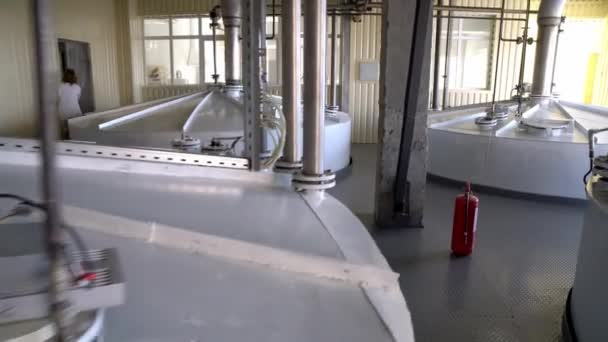 Industrielle Lagertanks Moderne Technologische Industrieanlagen Bioethanolfabrik Reihen Moderner Edelstahltanks Bioethanolfabrik — Stockvideo