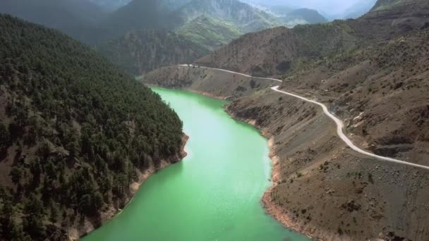 Aladaglar Milli Parkı Ndaki Gölün Havadan Görünüşü Türkiye Deki Dağların — Stok video