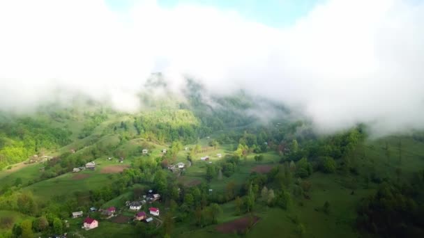 Terbang Awan Pegunungan Awan Pagi Pegunungan Udara Pandangan Udara Kabut — Stok Video