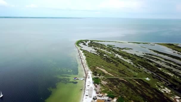 Вид Повітря Пляж Готелі Вид Повітря Бунгало Курортному Готелі Острова — стокове відео