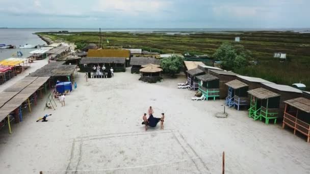 Εναέρια Άποψη Της Μικρής Συναυλίας Παραλία Εναέρια Άποψη Της Παραλίας — Αρχείο Βίντεο