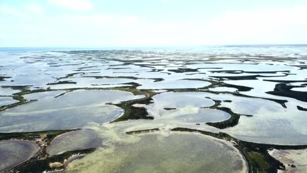 vue aérienne des lacs ronds près de la mer, vue aérienne de la mer peu profonde et de nombreuses îles, vue aérienne des lacs et de la mer ,