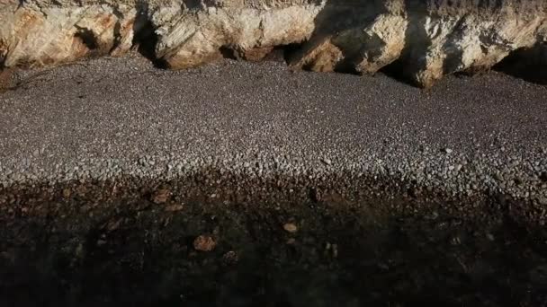 Зверху Видніється Скелястий Пляж Вигляд Висоти Скелястого Узбережжя Тихого Океану — стокове відео