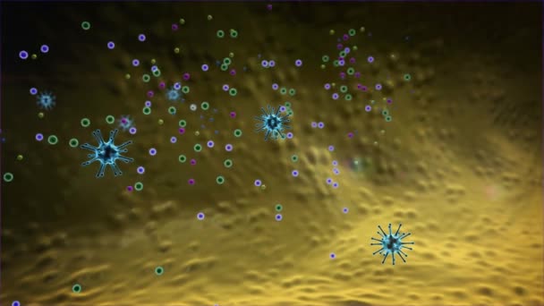 Macrofagi Attaccano Coronavirus Linfociti Attaccano Una Cellula Tumorale Migrante Cellule — Video Stock