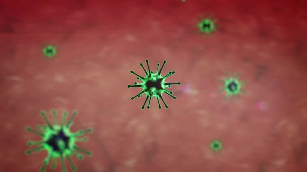 Koronawirus Organizmie Człowieka Medyczna Animacja Tła Wideo Model Wirusa — Wideo stockowe