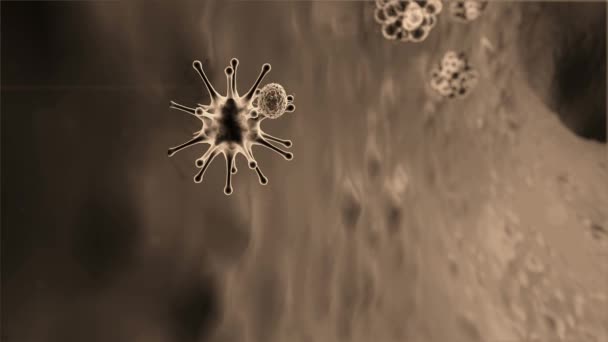 Coronavirus Attaccato Linfociti Cellule Tumorali Linfociti Linfociti Attaccano Una Cellula — Video Stock