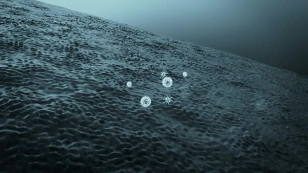 macrophage et coronavirus, le macrophage tue les virus, rendu 3d macrophage et virus, dans le corps humain, fond vidéo médical, virus dans le corps humain