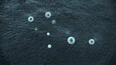 makrofaj ve koronavirüs, makrofaj virüsleri öldürür, 3 boyutlu makrofaj ve virüs, insan vücudunda, tıbbi arka planda, insan vücudunda virüsler