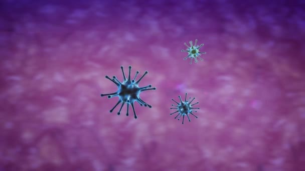 Nsan Vücudundaki Virüs Tıbbi Arka Plan Animasyonu Virüs Modeli — Stok video