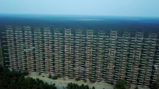 Letecký Pohled Černobylské Exkluzivní Zóně Letecký Pohled Radarové Systémy Horizontem — Stock video