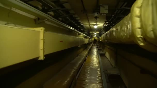 Tunnel Underground Bunker Launching Intercontinental Missiles Underground Soviet Military Bunker — Stock Video