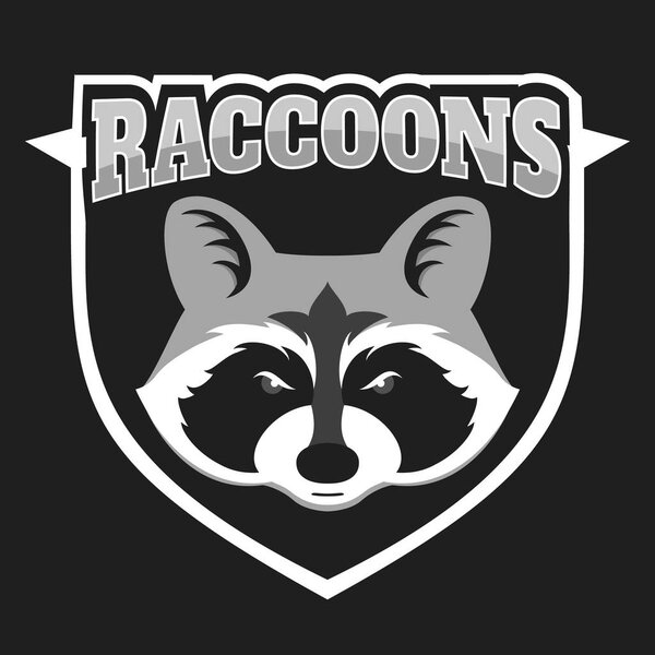 Еноты головной логотип для спортивного клуба или команды. Логотип талисмана животных. Шаблон. Векторная иллюстрация
.