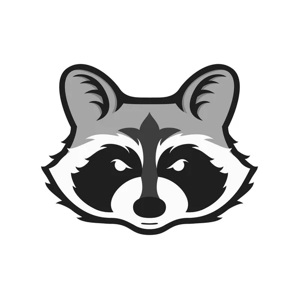 Raccoons head logo for sport club or team. Animal mascot logotype. Template. Vector illustration. — Stock Vector