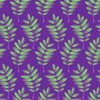 Sonbahar rowan yeşillik ile Seamless modeli. Yaratıcı vektör çizim karikatür tarzı.