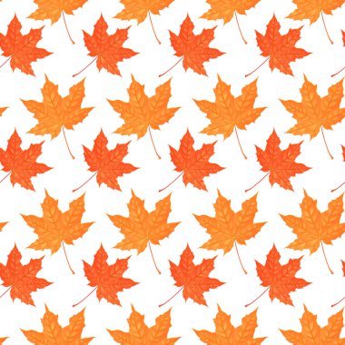 Sonbahar akçaağaç yaprakları ile Seamless modeli. Yaratıcı vektör çizim