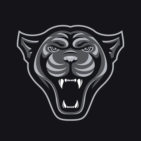 Logo de la cabeza de panteras para club deportivo o equipo. Logotipo de mascota animal. Plantilla. Ilustración vectorial . — Archivo Imágenes Vectoriales