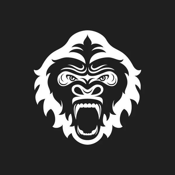 Gorilla fej logó sport klub vagy csapat. Állatkabala logotípus. Sablon. Vektorillusztráció. — Stock Vector